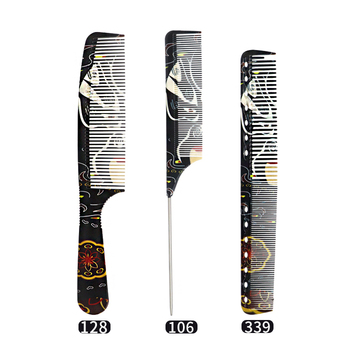 Hot selling ultra-thin flat comb for men (specification: three-piece set of black facial hair cutting comb)