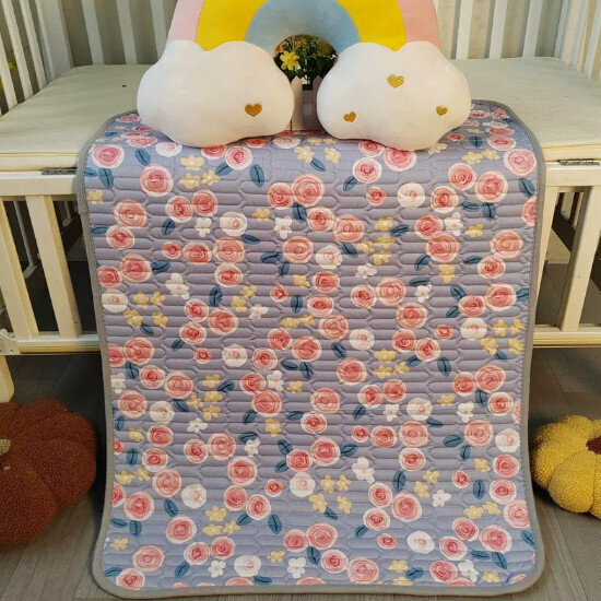 Hot selling baby changing pad [red rose [pure cotton five layers] size [150x200cm]