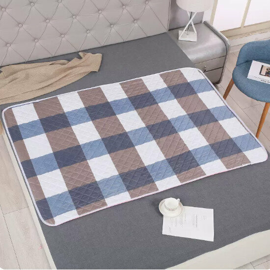 Hot selling baby diaper pad [square blue [waterproof and machine washable with cotton padding]] size [80x120cm]