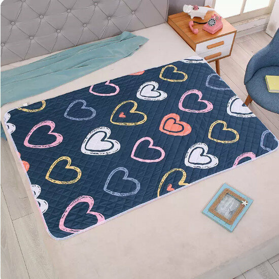 Hot selling baby diaper pad [Peach Heart [Waterproof and machine washable]] Size [100x150cm]