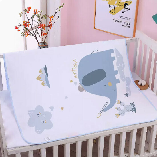 Popular baby diaper pad [Painter Elephant [Pure Cotton]] Size [70x90cm]