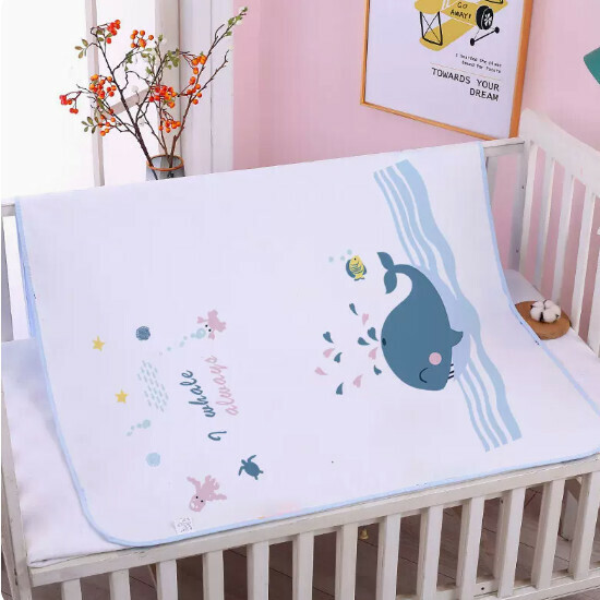 Popular baby diaper pad [Happy Whale [Pure Cotton]] Size [70x90cm]