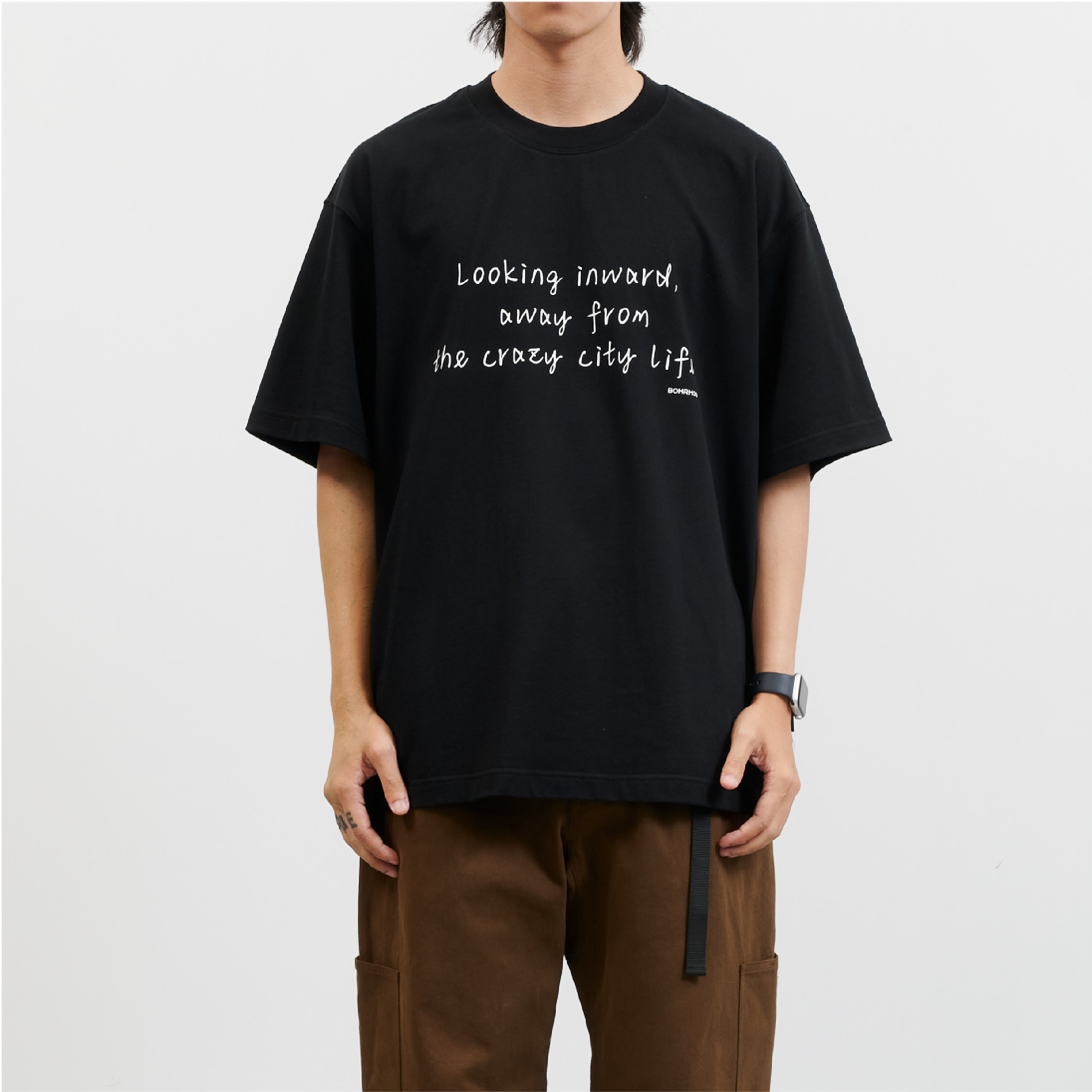 BOHRHOO Simple Lightweight Slogan Tee 極簡標語 輕薄短Tee [BH788]