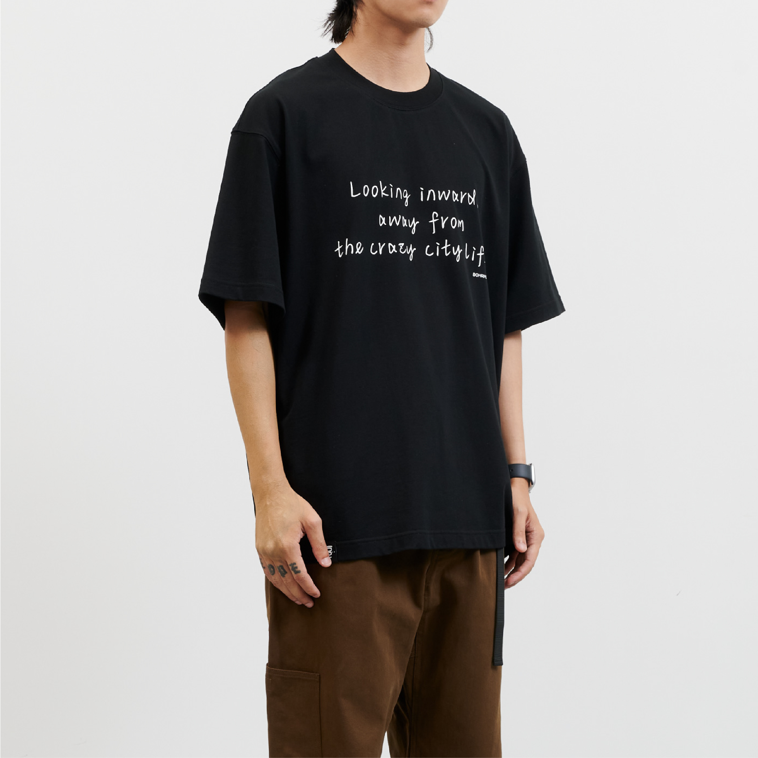 BOHRHOO Simple Lightweight Slogan Tee 極簡標語 輕薄短Tee [BH788]