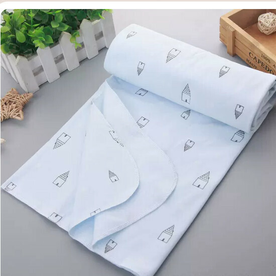 Popular baby quilt [Blue Cabin] size [85x85cm]