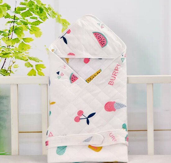 Popular newborn baby hooded quilt [Colorful Fruit 80*80cm] size