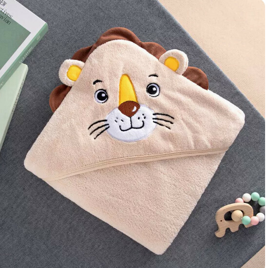 Popular baby quilt [milk brown lion] size [105x105cm]