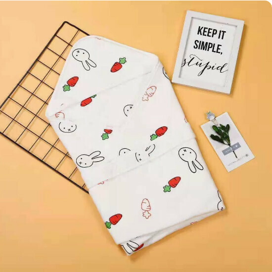 Popular newborn baby hooded quilt [Carrot Rabbit 85*85cm] size