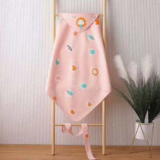 Popular newborn baby hooded quilt [pink cartoon 90*90cm] size