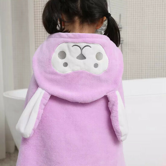 Popular baby hooded bath towel [Purple Rabbit] size [70x140cm]