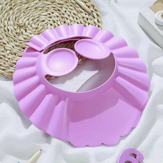 Popular baby shampoo cap [fan-shaped shower cap - pink - with ear protection]