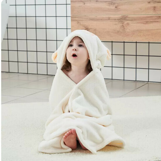 Popular baby hooded bath towel [alpaca] size [88x150cm]