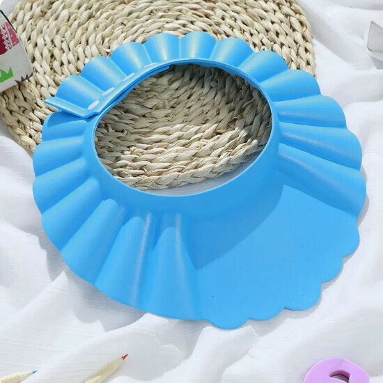 Popular baby shampoo cap [fan-shaped shower cap - blue - no ear protection]