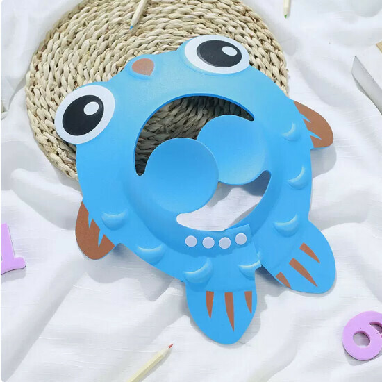 Popular Baby Shampoo Cap [Goldfish-Blue-With Ear Protection]