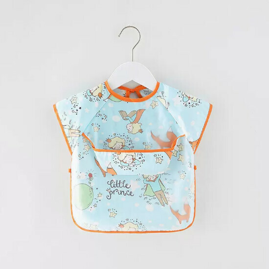 Popular baby bibs/baby drool shoulders [Blue Little Prince short sleeves (double style)] [90 yards-110 yards] [Please contact customer service to confirm the delivery size after placing the order]