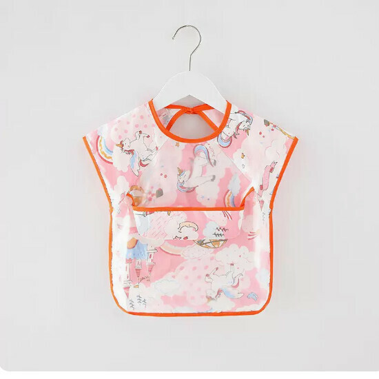 Popular baby bibs/baby bibs [pink horse short sleeves (double style)] [90 yards-110 yards] [please contact customer service after placing an order to confirm the delivery size]