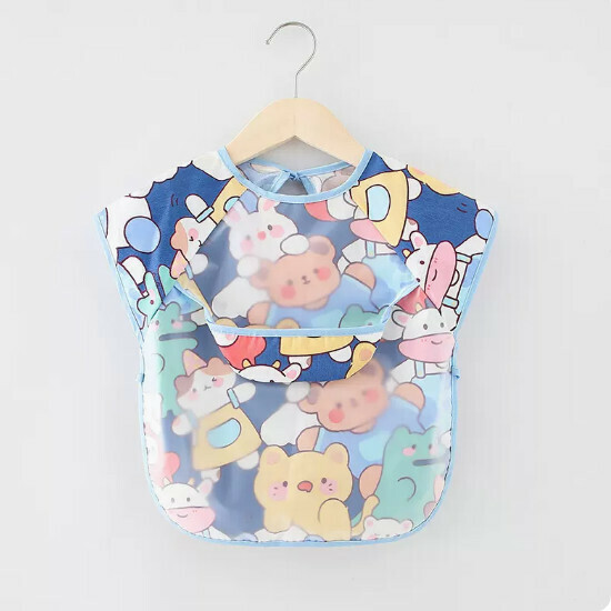 Popular baby bibs/baby bibs [blue short sleeves for meetings (double style)] [90 yards-110 yards] [please contact customer service after placing an order to confirm the delivery size]