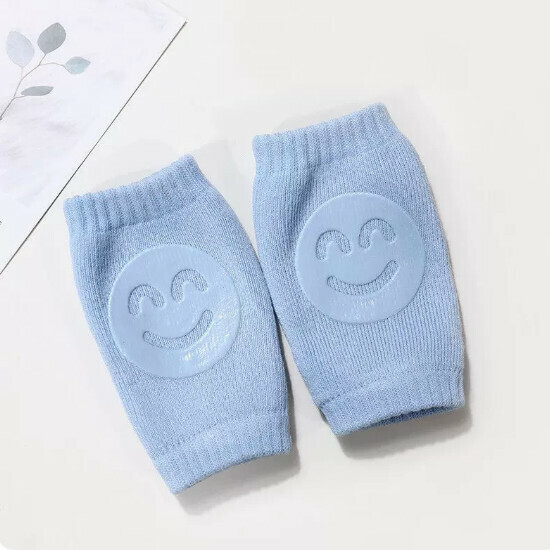 Hot Recommendation [1 Pair] Children's Knee Pad Cover [Blue] [New Smiling Face Knee Pad] [Size: One Size Fits All]