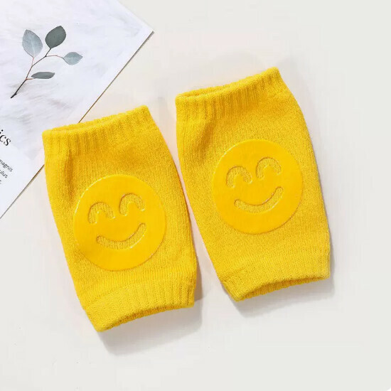 Hot Recommendation [1 Pair] Children's Knee Pad Cover [Yellow] [New Smiling Face Knee Pad] [Size: One Size Fits All]