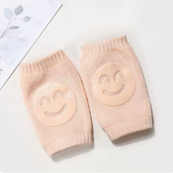 Hot Recommendation [1 Pair] Children's Knee Pad Cover [Khaki [New Smiling Face Knee Pad] [Size: One Size]