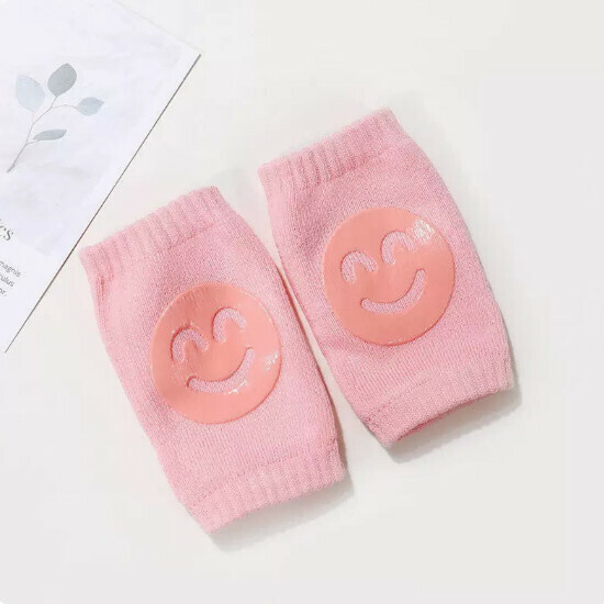 Hot Recommendation [1 Pair] Children's Knee Pad Cover [Pink] [New Smiling Face Knee Pads] [Size: One Size Fits All]