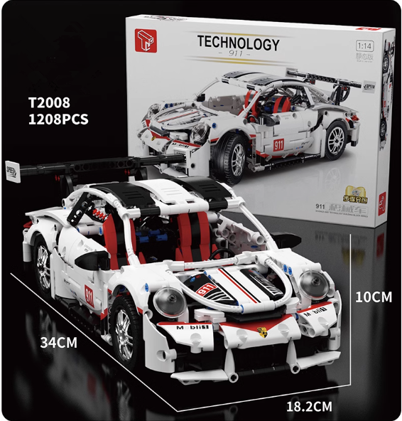 熱推積木跑車（白色）（顆粒總數：1208PCS）（規格：18.2*34*10CM）