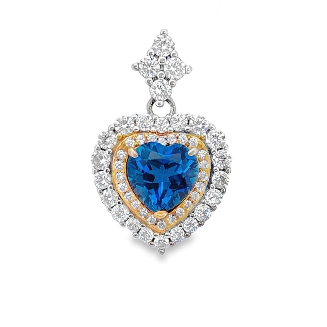 T541鈷藍托帕愛心吊墜