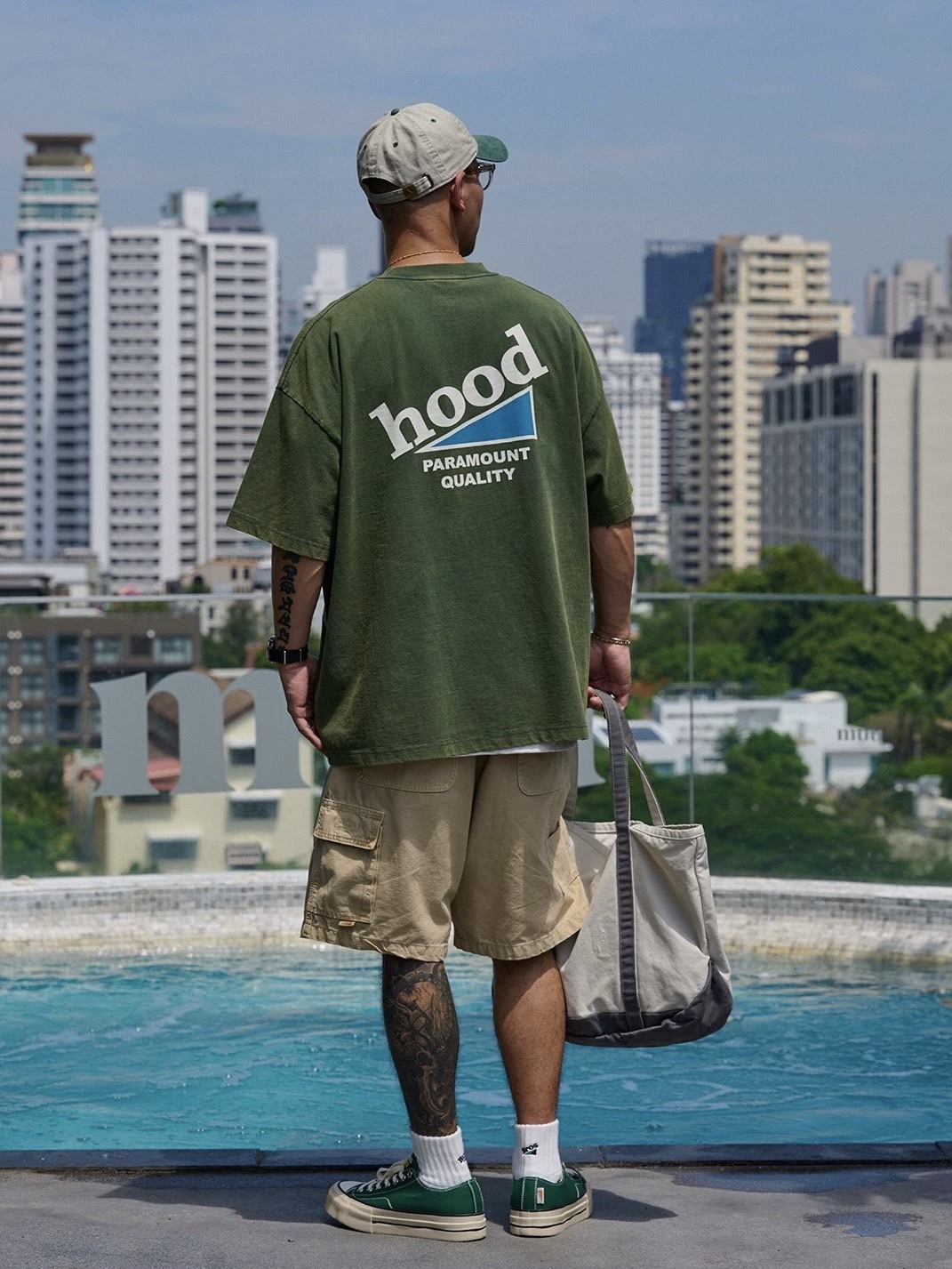 #預購 Broshood 24SS 日系 復古 水洗 做舊印花短踢 五色