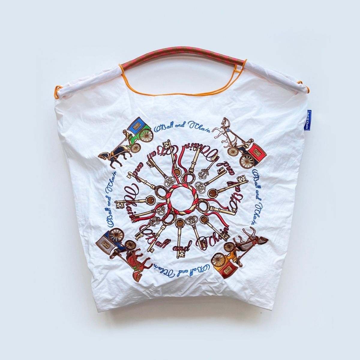 Ball＆Chain 刺繡環保購物袋 M號 - 白 (30103804)