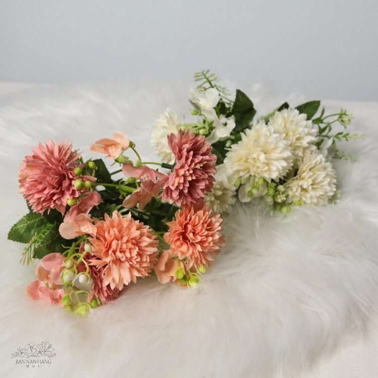 人造花 拉菲球菊花束 2色