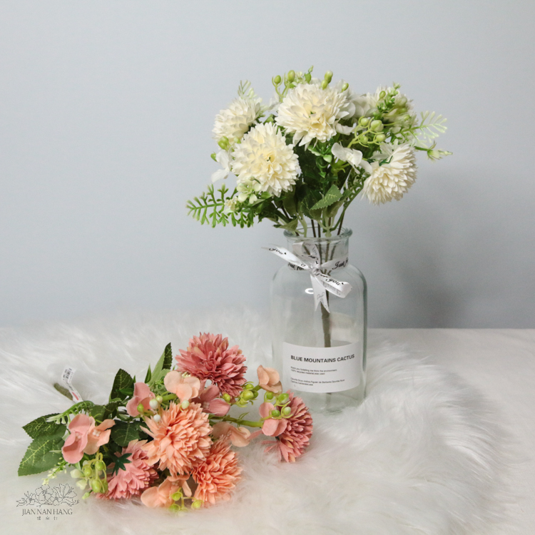 人造花 拉菲球菊花束 2色