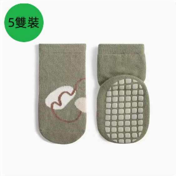 New style [5 pairs packed] autumn and winter thickened non-slip warm terry socks (green) [please contact customer service to confirm the delivery size after placing the order]