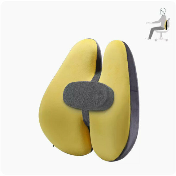 Hot recommended waist cushion [upgraded crystal velvet yellow]
