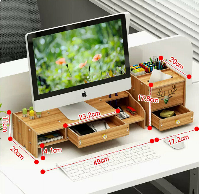Hot recommended computer elevated stand (D62 walnut)