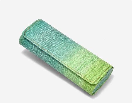 Popular glasses case (gradient green (comes with lens cloth + cleaning fluid)) (size: length 16.3*width 6.4*height 3.6 (cm))