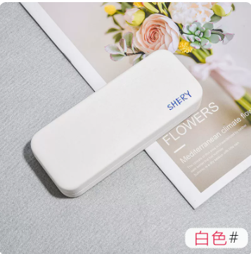 Popular glasses case (white (comes with lens cloth))