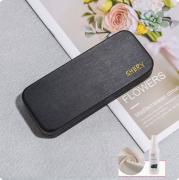 Popular glasses case (black (comes with lens cloth + cleaning fluid))