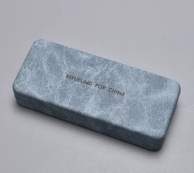 Popular glasses case (smog blue [comes with lens cloth to hold sunglasses])