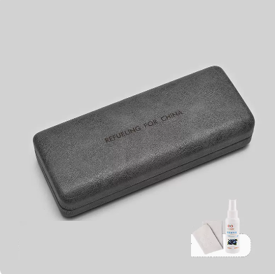 Popular glasses case (dark gray [comes with lens cloth + cleaning fluid to hold sunglasses])