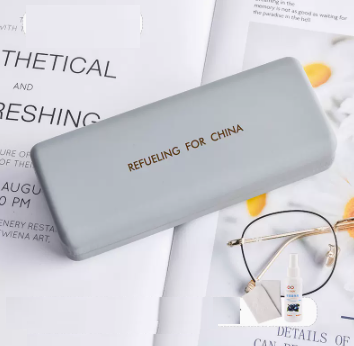 Popular glasses case (artistic gray [comes with lens cloth + cleaning fluid])