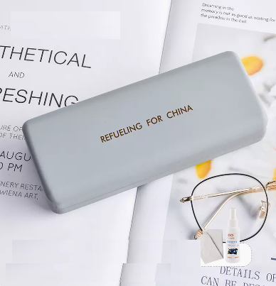 Popular glasses case (artistic gray [comes with lens cloth + cleaning fluid + 1 piece of anti-fog lens cloth])