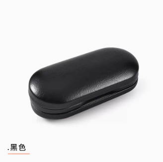 Popular double-layer dual-purpose glasses case (black (comes with lens cloth + cleaning fluid)
