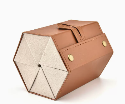 Popular glasses storage box (6 compartments - brown)