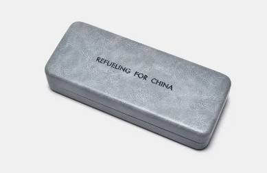 Popular glasses case (smog blue (comes with lens cloth + cleaner))