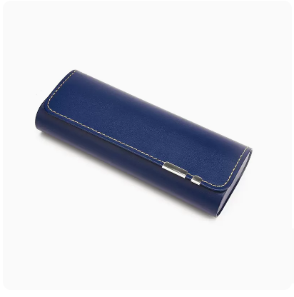 Popular glasses case (dark blue (comes with lens cloth + cleaning fluid))