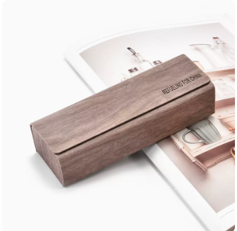 Popular glasses case (coffee color ((lens cloth + cleaning fluid included))