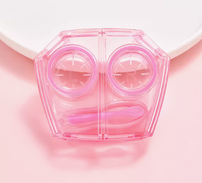 Popular No-Twist Cap Contact Lens Case (Pink)