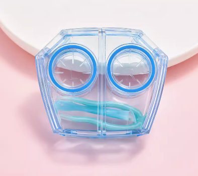 Popular No-Twist Cap Contact Lens Case (Blue)