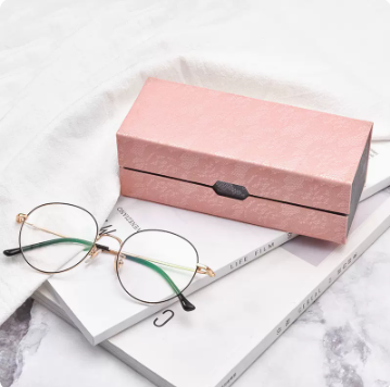 Popular glasses case (pink (comes with lens cloth + cleaning fluid))