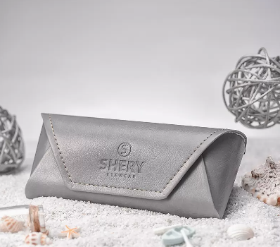 Popular glasses case (upgraded fabric gray (can hold sunglasses and comes with lens cloth + cleaning fluid))
